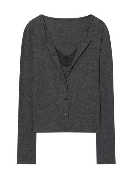 ARIA | Lace-Trim Layered Cardigan