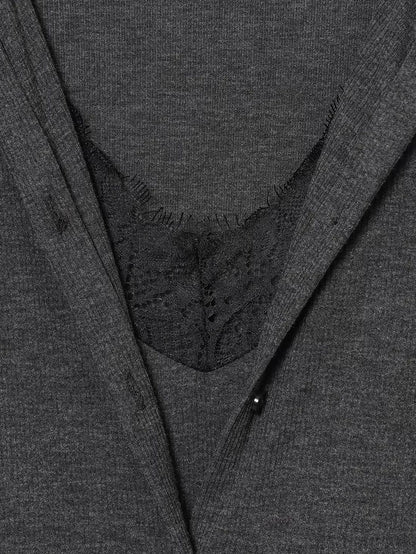 ARIA | Lace-Trim Layered Cardigan