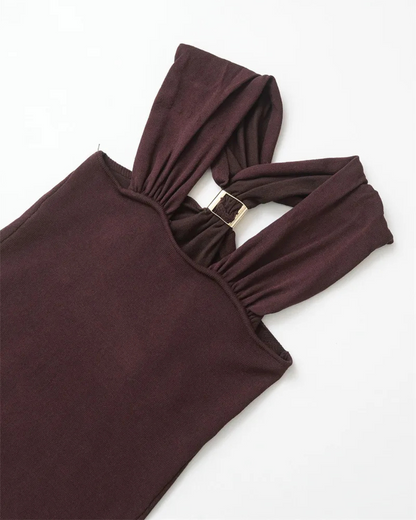 ARIA | Mocha Halter Top