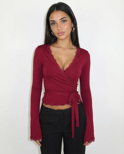 ARIA | Lace Wrap Top 