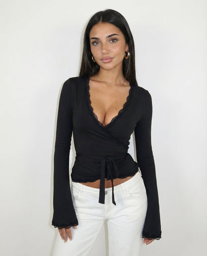 ARIA | Lace Wrap Top 